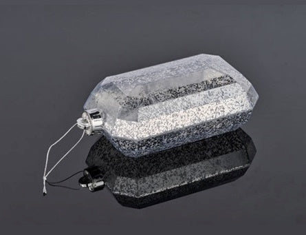 XJ551526 | 7"L x 4"W | Antique Look Rectangle Gem Ornament | Mercury Silver - A&B Wholesale Market Inc
