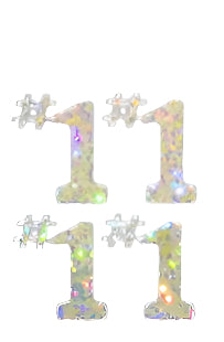 179080 | "#1" Holographic Sticker | Silver