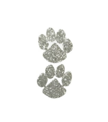 180849 | Paw Print Glitter Sticker | Silver | 2Pcs/Sheet
