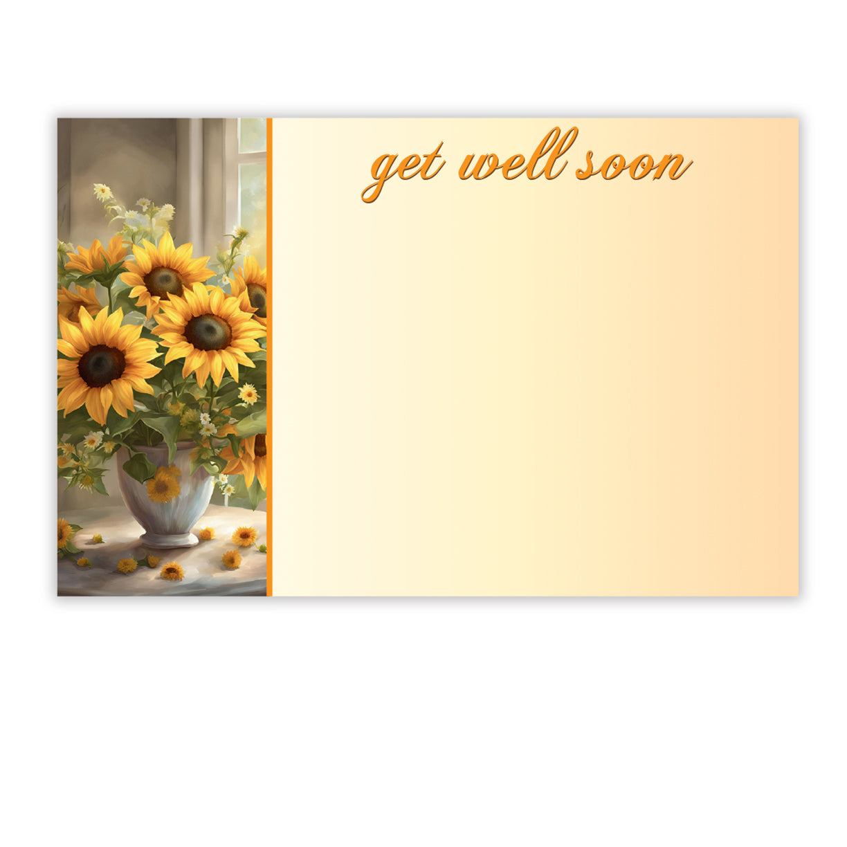 SP0722 | WELL WISHES | "Get well soon"- Sunflowers | 50Cards/Pkg