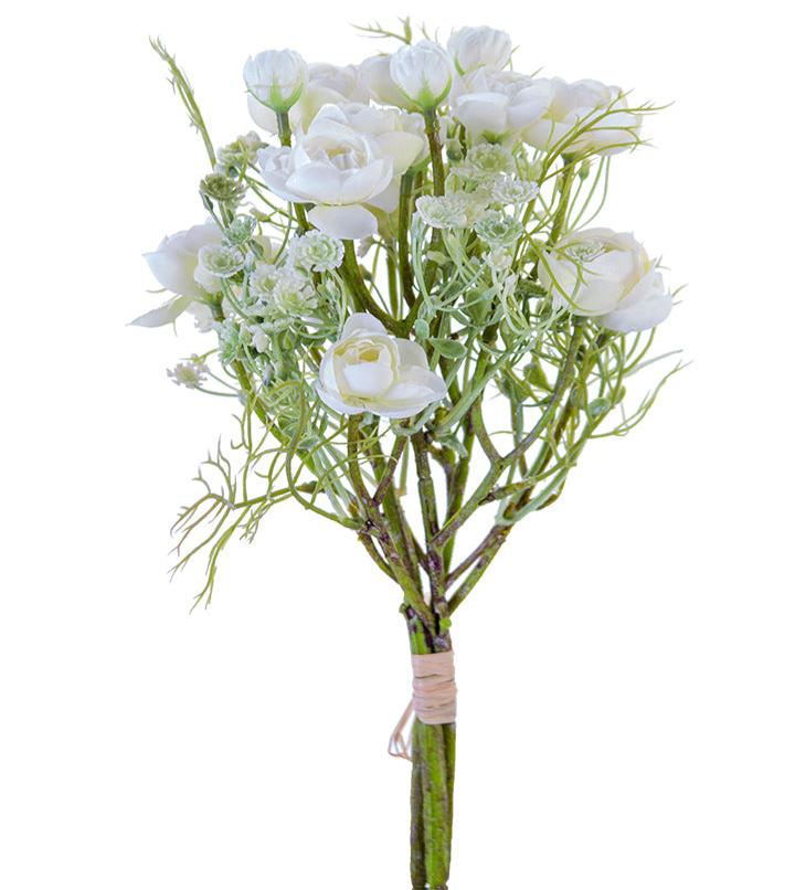 2220074CW | 14" | MINI BOHO ROSE BUNDLE | CREAM/WHITE