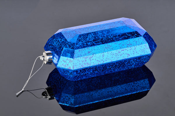 XJ551625 | 8"L x 5"W | Antique Look Rectangle Gem Ornament | Mercury Royal Blue - A&B Wholesale Market Inc