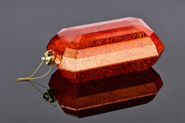 XJ551648 | 8"L x 5"W | Antique Look Rectangle Gem Ornament | Mercury Copper - A&B Wholesale Market Inc