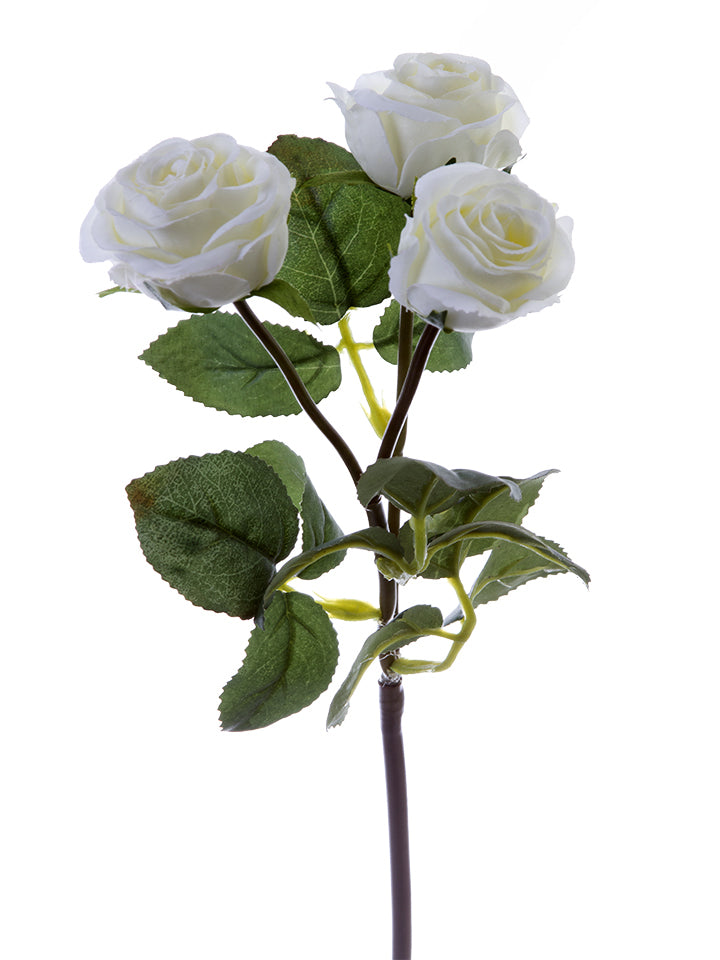2220056WH | 17" | SPRAY ROSES X3 | WHITE