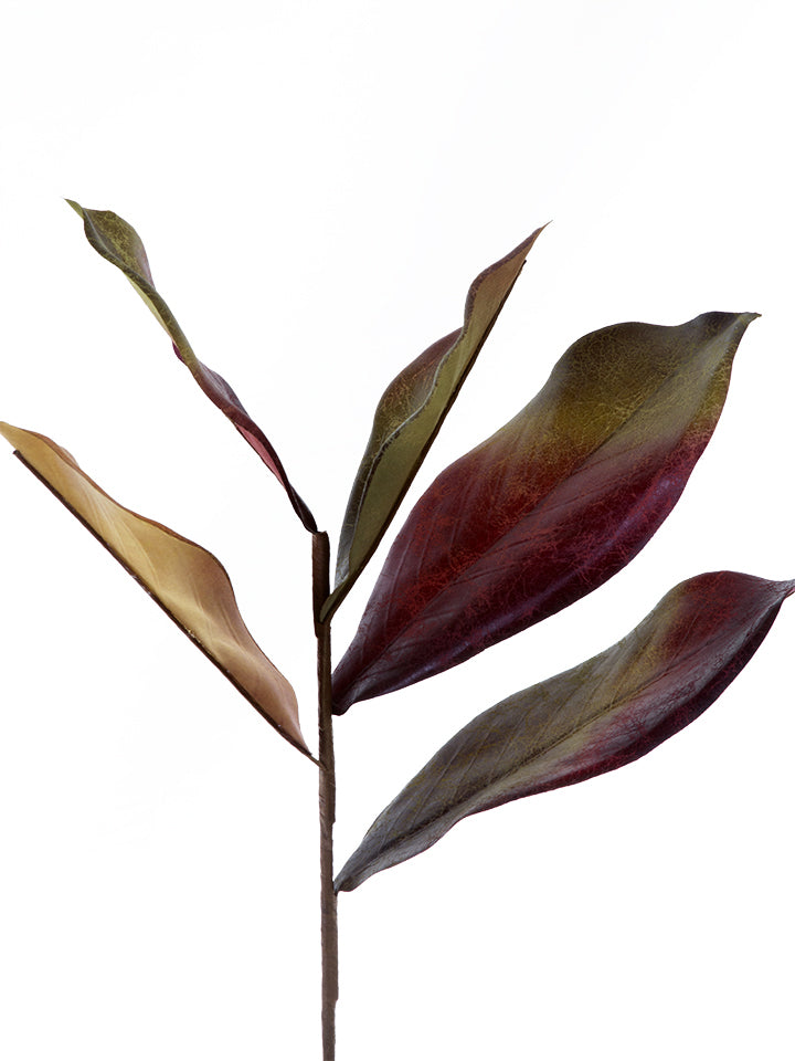 2310136BG | 15" | MAGNOLIA LEAF PICK | BURGUNDY/GREEN - A&B Wholesale Market Inc