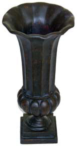 296512 | 11 1/4"H | METAL URN | ANTIQUE BROWN
