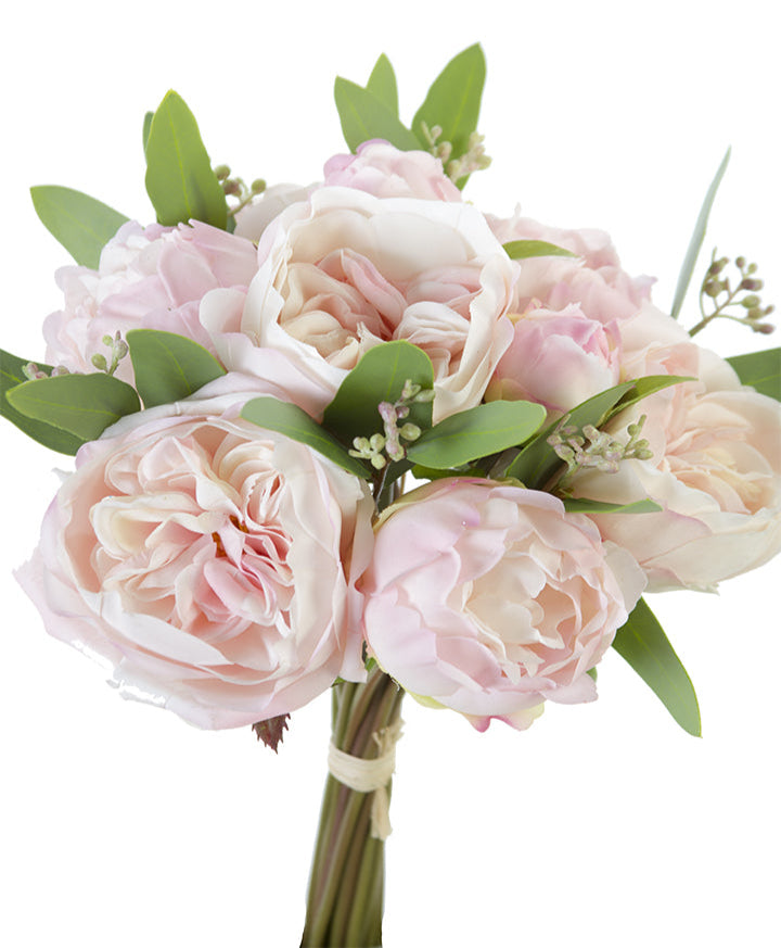 2259000LP 12" Rose/Peony Bundle W/ Eucalyptus - A&B Wholesale Market Inc