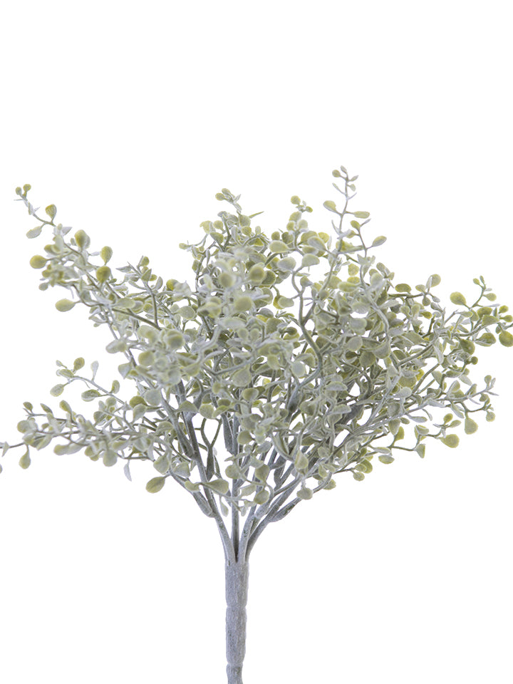 2320106FG | 11" | BABY BUTTON LEAF BUSH | FROSTED GREEN