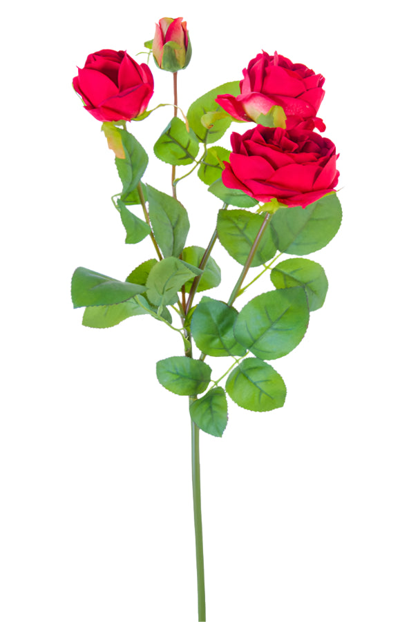 2220073RD | 28" | CABBAGE ROSE SPRAY | RED