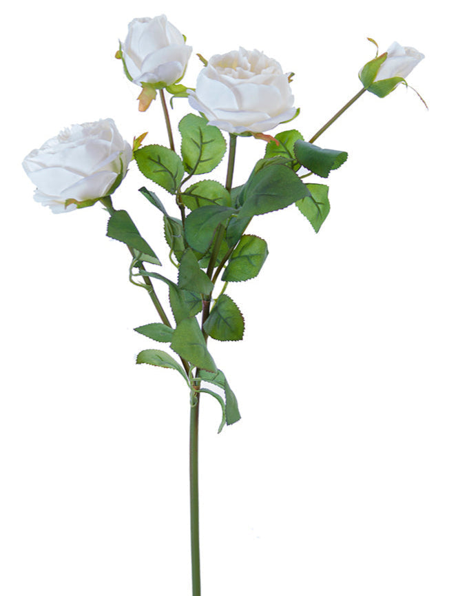 2220073WH  | 28" | CABBAGE ROSE SPRAY | WHITE