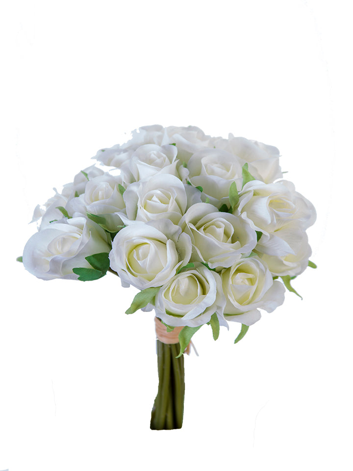 2221021WH 9" MINI ROSE BUNDLE X22- WHITE