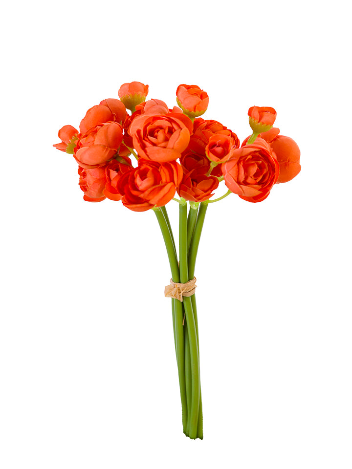 2280018OR | 11" | MINI RANUNCULUS BUNDLE | ORANGE - A&B Wholesale Market Inc
