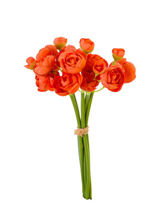 2280018OR | 11" | MINI RANUNCULUS BUNDLE | ORANGE - A&B Wholesale Market Inc