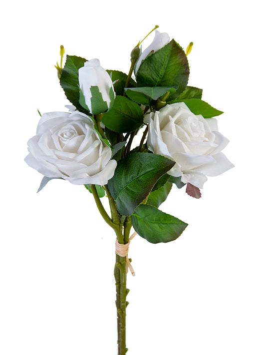2220081WH | 18" | REAL TOUCH ROSE BUNDLE | WHITE