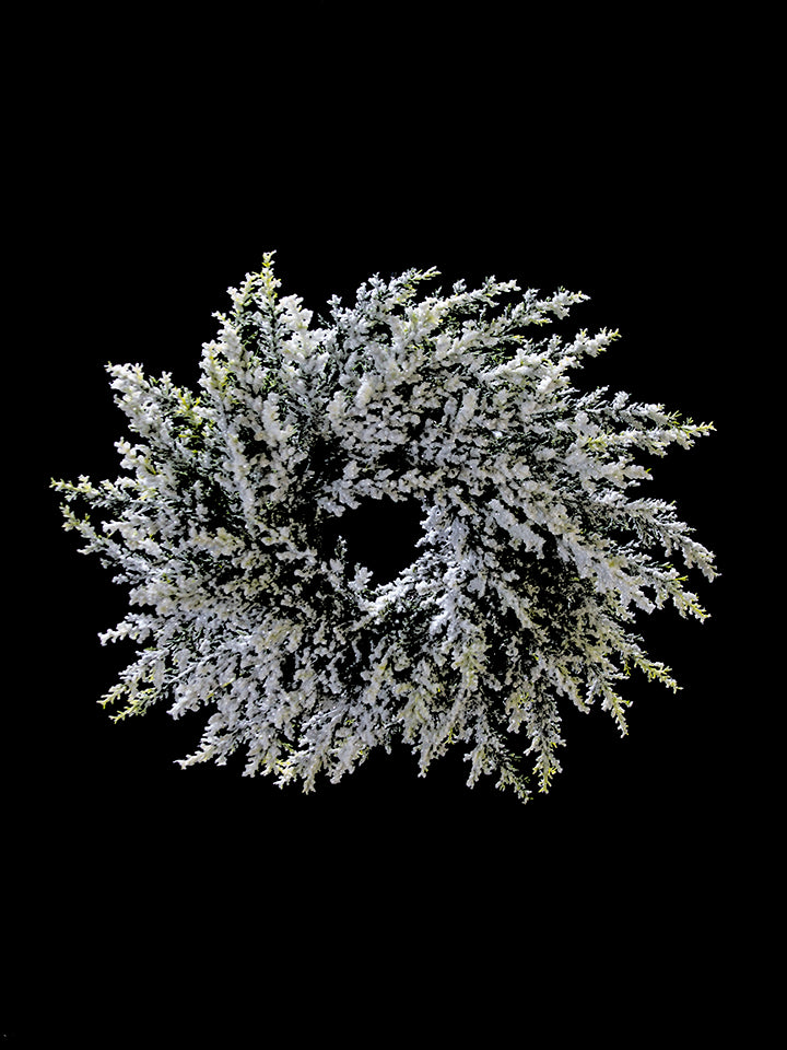 2843062WH | 14" | FLOCKED CEDAR CANDLERING