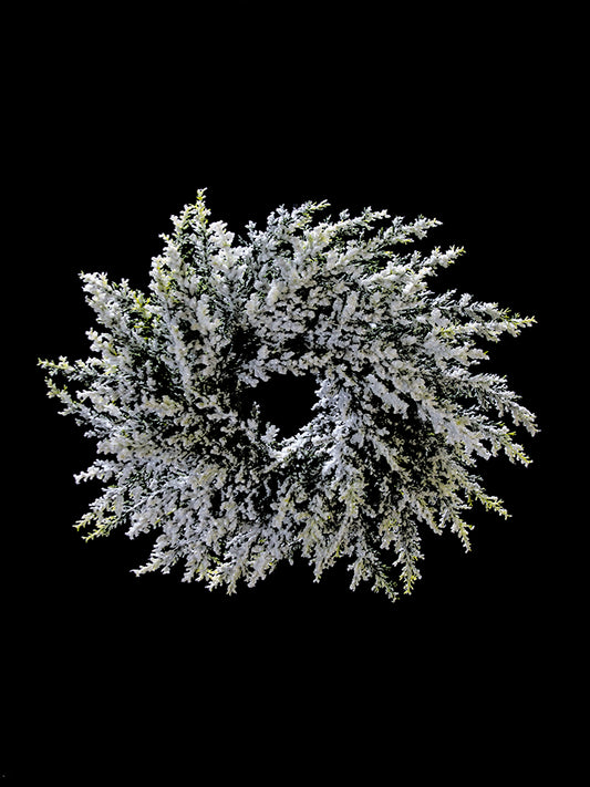 2843062WH | 14" | FLOCKED CEDAR CANDLERING