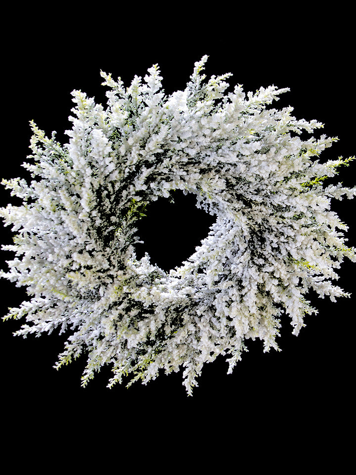 2843063WH | 17" | FLOCKED CEDAR CANDLERING
