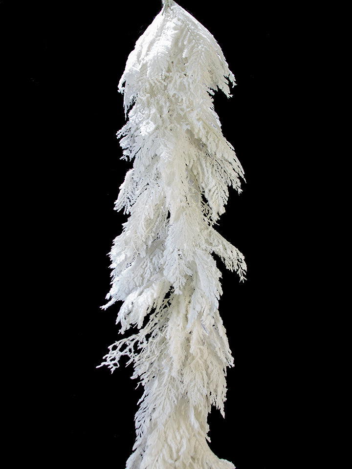 2844038CR | 78" | SNOW CEDAR GARLAND | CREAM
