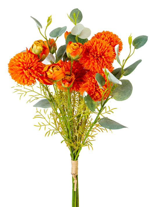 2235014OR | 21" | BUTTON POM BUNDLE | ORANGE