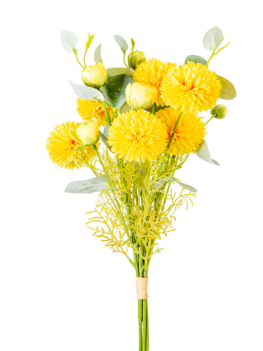 2235014YL | 21" | BUTTON POM BUNDLE | YELLOW