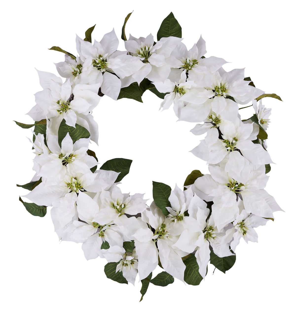 XX255827 | 36"Dia | Poinsettia Wreath | White