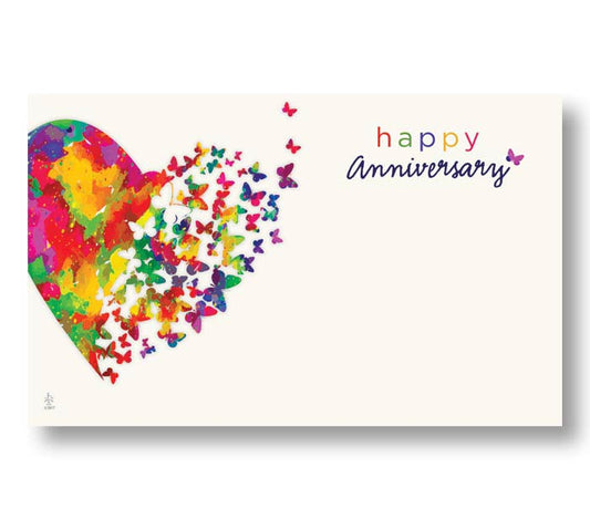 03866 | ANNIVERSARY | HAPPY ANNIVERSARY- HEART AFLUTTER | 50/PK