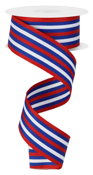 RN5875 | 1.5" | VERTICAL STRIPES | RD/WT/BL | 10YDS