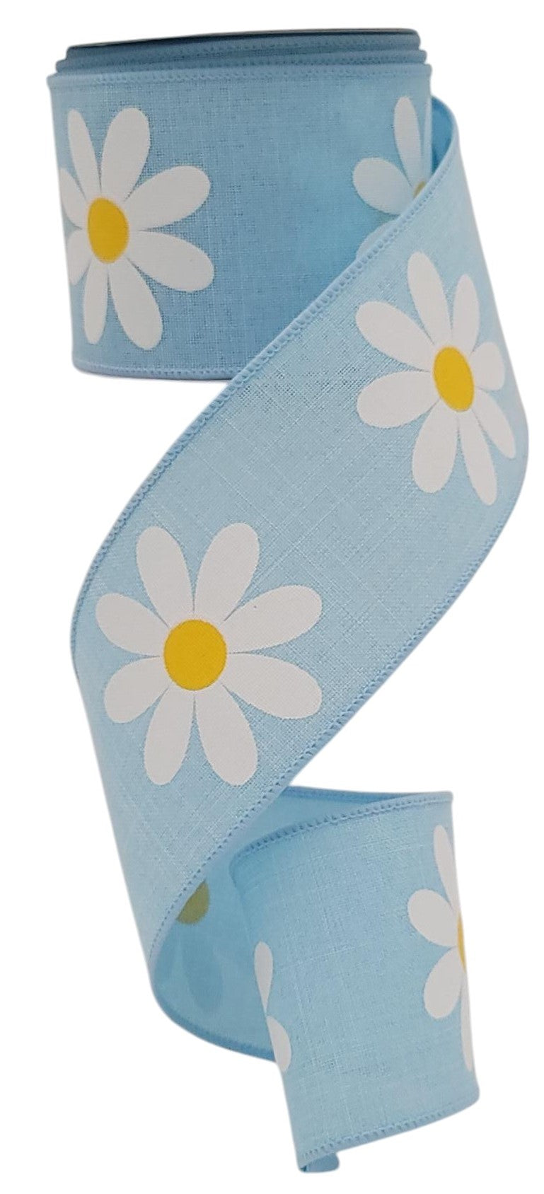 RG0165014 DAISY ON BLUE BURLAP