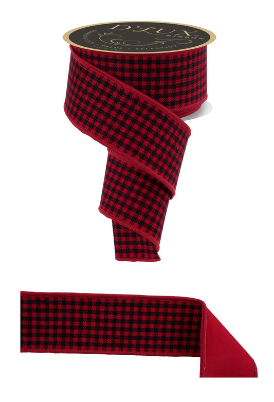 LX600524 | 2.5" | Mini Check/Fused | Red/Black | 10yds