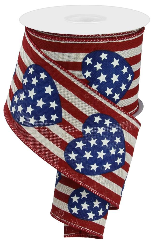 RGE126118 | 2.5" | Stars in Heart/Vertical Stripe | 10yds