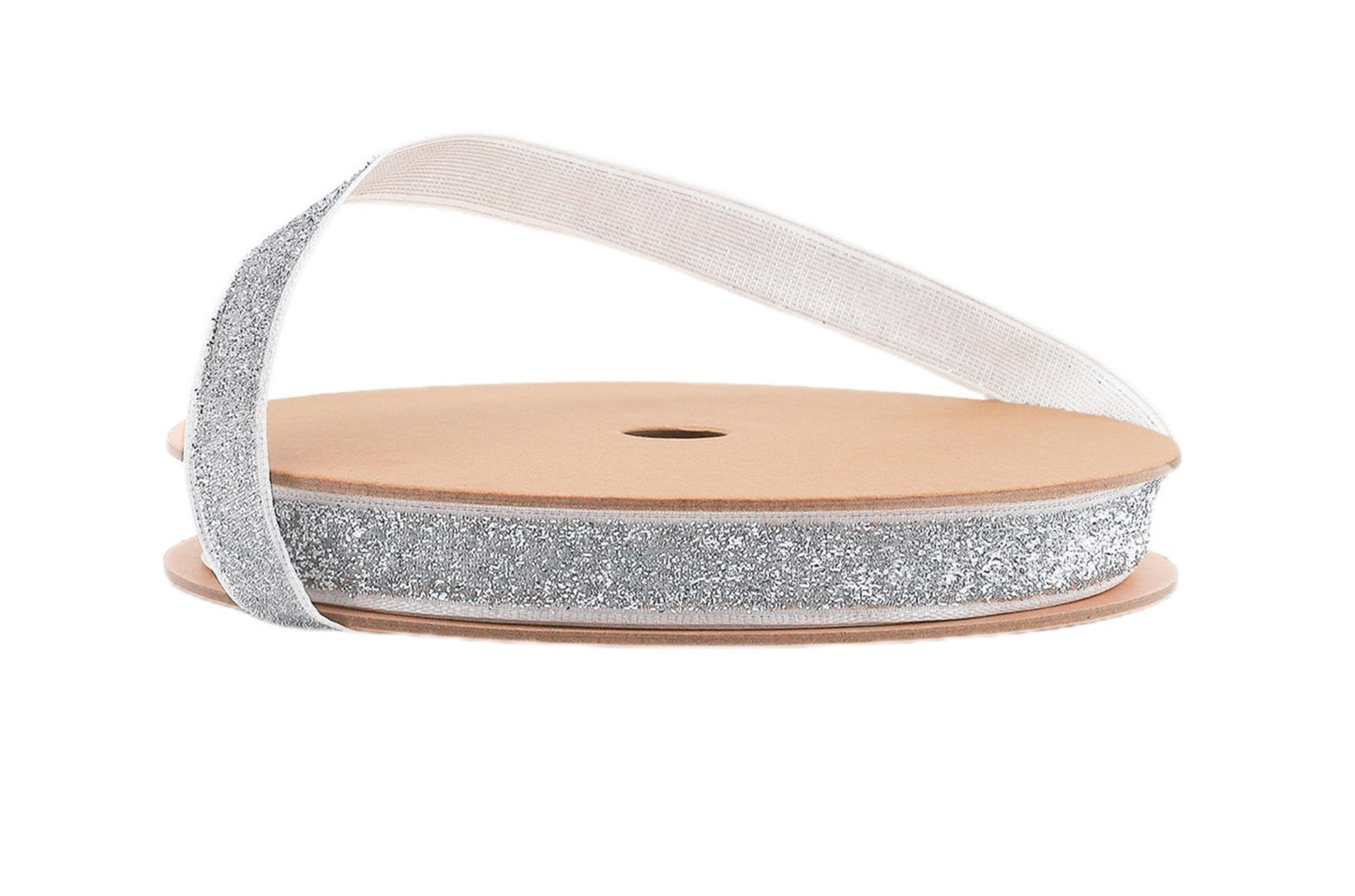 1103W-001-16G | 5/8" | Wired Edge Corsage Ribbon | Silver Sparkle | 25yd