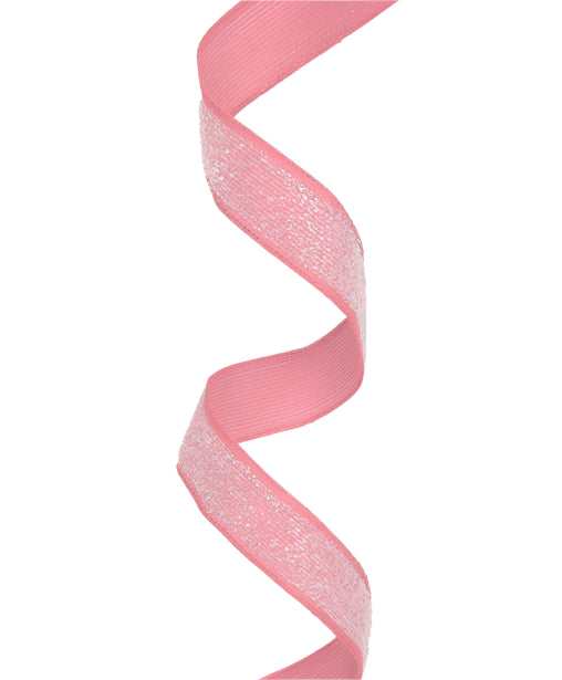 1104W-150-16G | 5/8" | Wired Edge Corsage Ribbon | Pink Glitter | 25yd