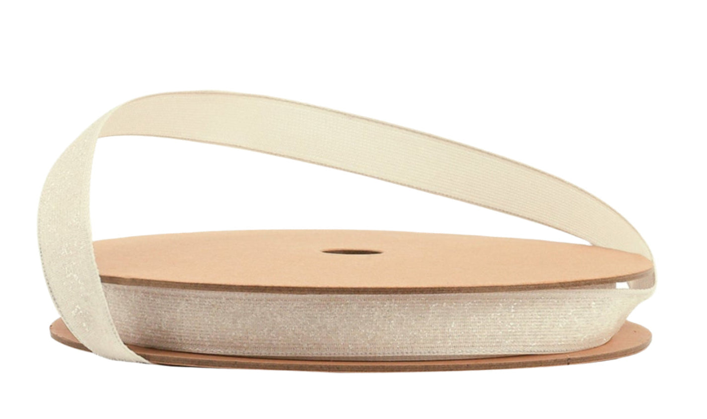 1104W-815-16G | 5/8" | Wired Edge Corsage Ribbon | Cream Glitter | 25yd