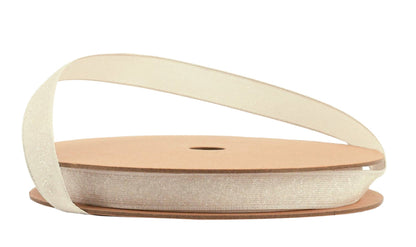 1104W-815-16G | 5/8" | Wired Edge Corsage Ribbon | Cream Glitter | 25yd