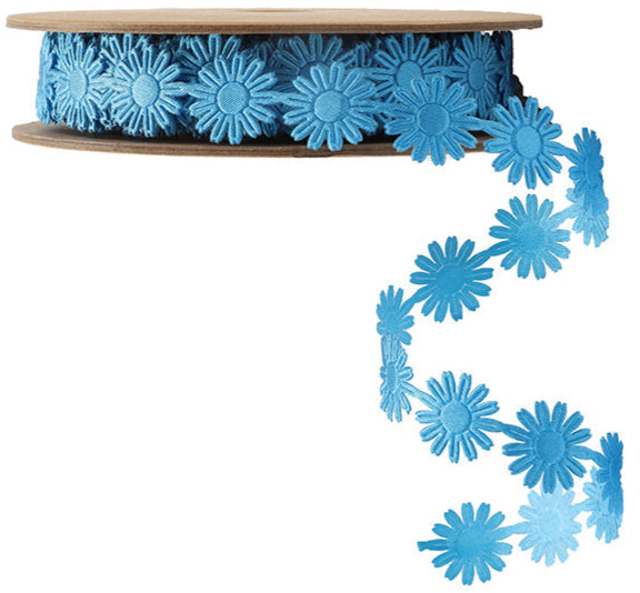 6201-325-16E | 3/4" | Ultra Sonic Trim | Daisy Flower Blue | 10yd