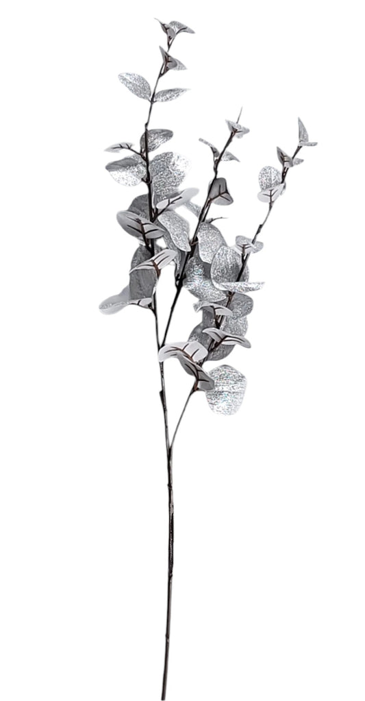 12522 Xmas Eucalyptus Spray x9 SILVER