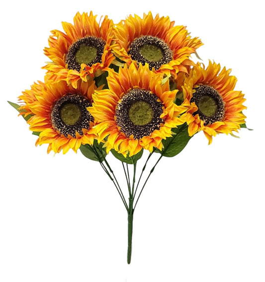 12592 | Sunflower Bush x9 | Orange - A&B Wholesale Market Inc