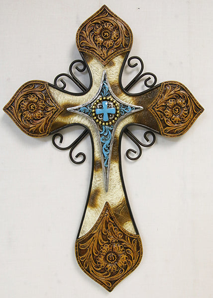 13207 CROSS TURQUOISE COWHIDE TOOLED LEATHER