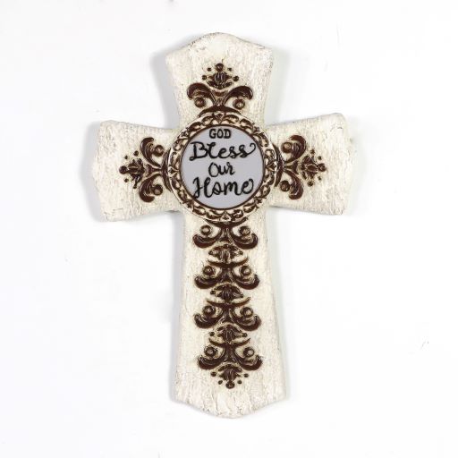 14133 Cross Bless Our Home Beige - A&B Wholesale Market Inc