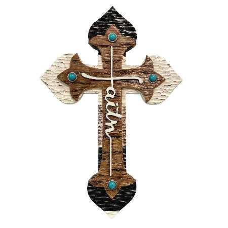 14234 CROSS SCRIPTED FAITH 8"X0.5"X11.8", 1/12/CASE - A&B Wholesale Market Inc