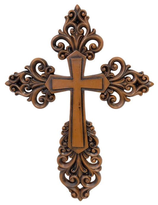 14488 Cross Fleur De Lis Brown - A&B Wholesale Market Inc