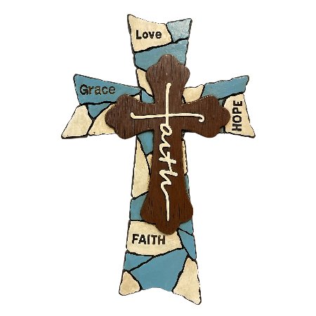 14613 | 12" | CROSS SCRIPTED FAITH LAYERED