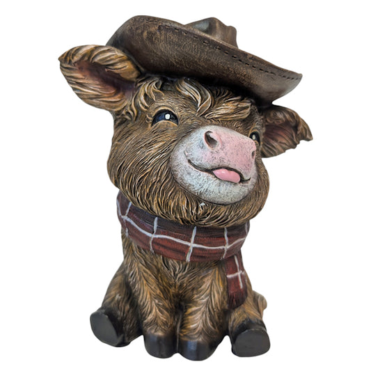 14945 | HIGHLAND COW IN HAT