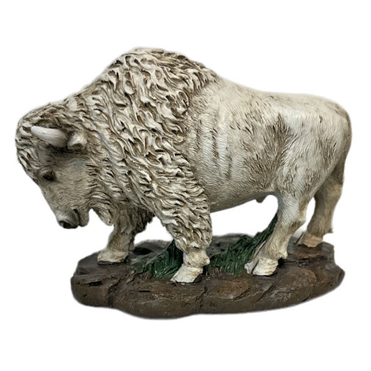 15681  BISON STANDING WHITE 4"X2.25"X3.25"