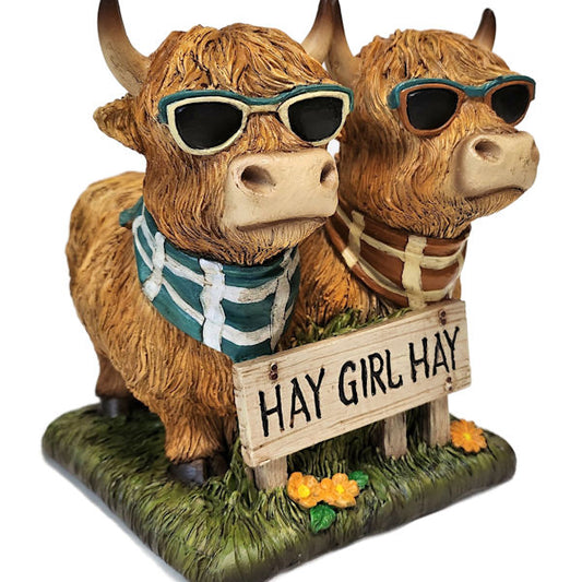 15683 HIGHLAND COWS HEY GIRL HEY 5"X5.5"X6"