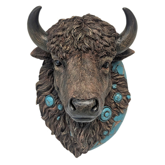 15764 | LAND & LEGACY BISON BUST W/TURQUOISE