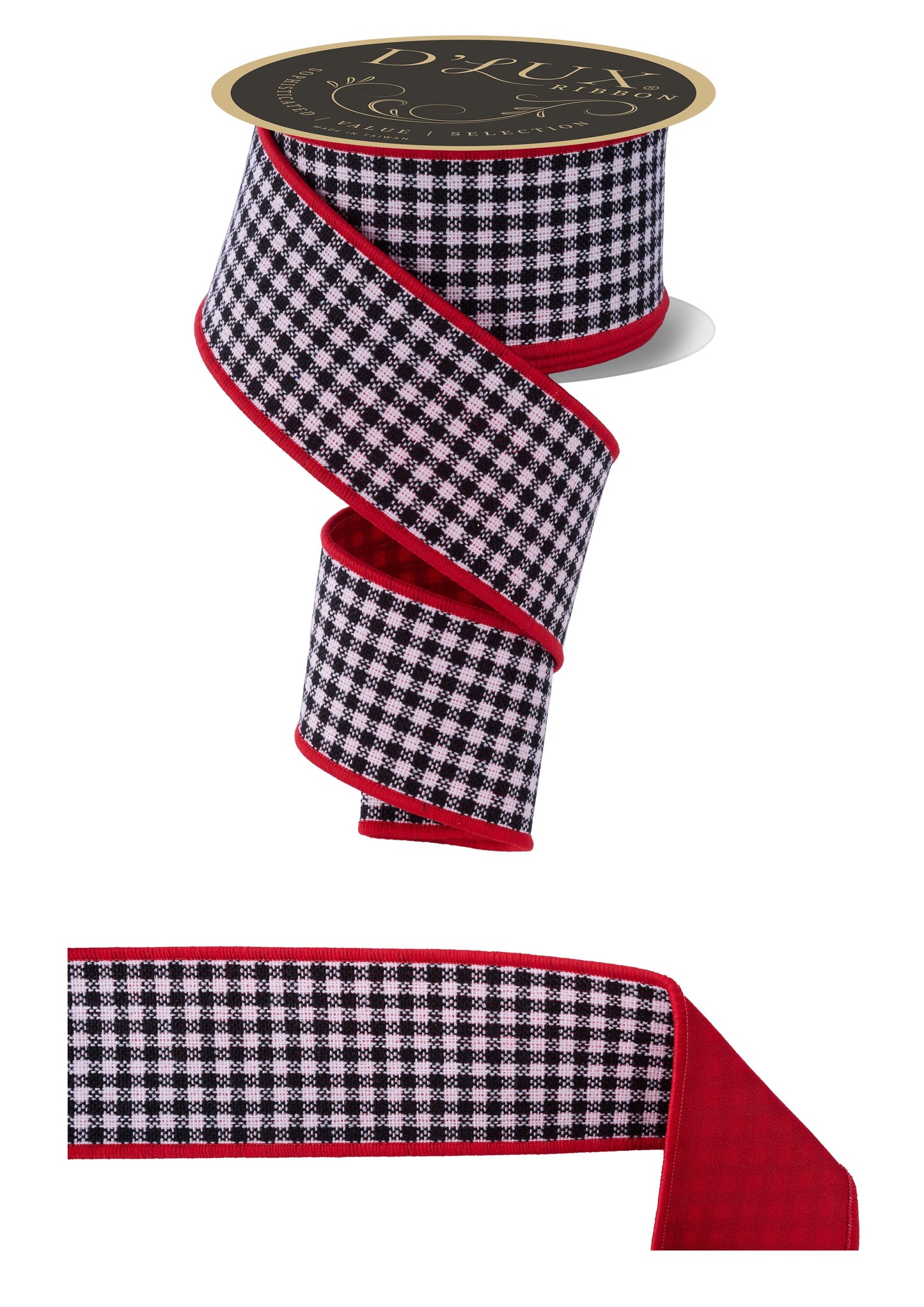 LX6005X6 | 2.5" | Mini Check/Fused | Red/Black/White | 10yds