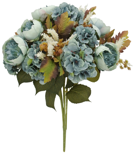 20137-BL | 23" | PEONY HYDRANGEA BUSH  | BLUE