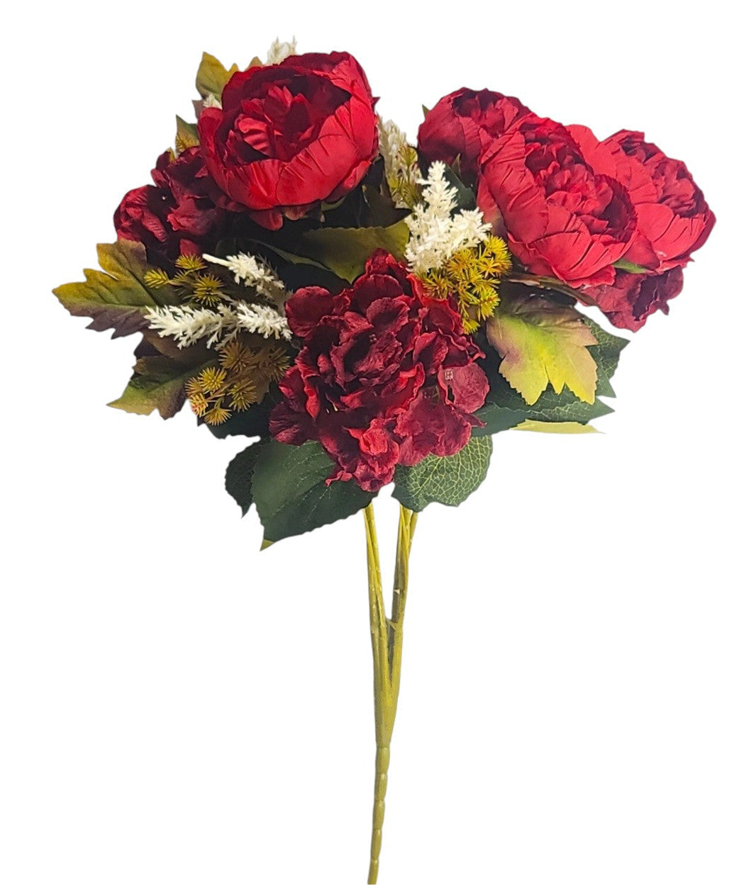 20137-RD | 23" | PEONY HYDRANGEA BUSH | RED