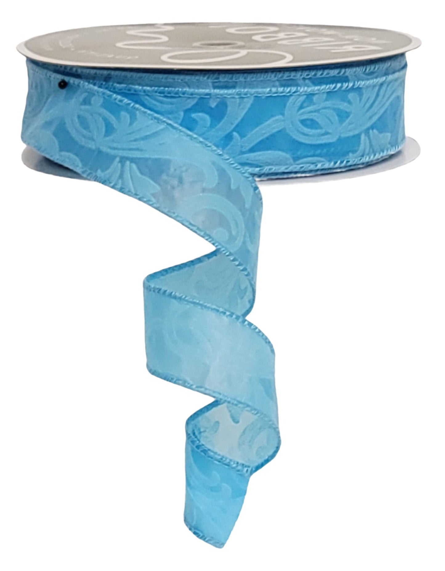 NR500514 | 1.5" | Leaf Filigree | Lt. Blue | 50yd